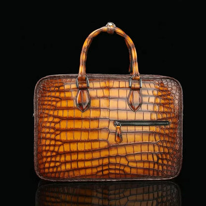 Men's Genuine Crocodile Leather Briefcase