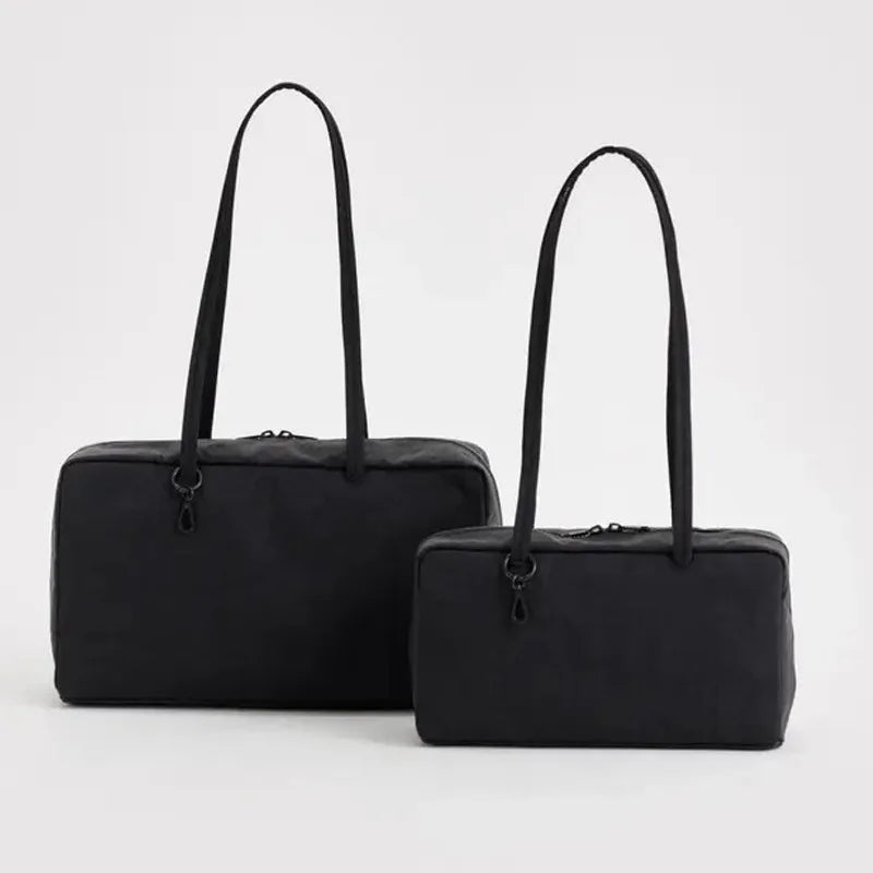 Large Capacity Square Shoulder Bag Nylon Canvas for Travel & Daily Use