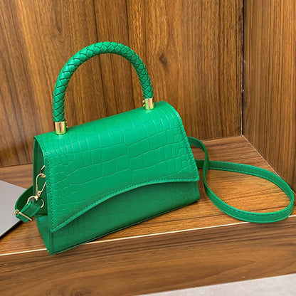Crocodile Pattern Shoulder Bag – Women's Retro Flap Crossbody Purse