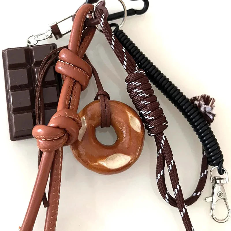 Bread Bag Charm Keychain – Kawaii Korean Style Rope Pendant