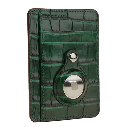 Croco Leather AirTag Card Holder Wallet – Custom Name