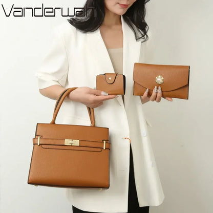 Women's Luxury Handbag Set – Shoulder, Crossbody & Coin Purse
