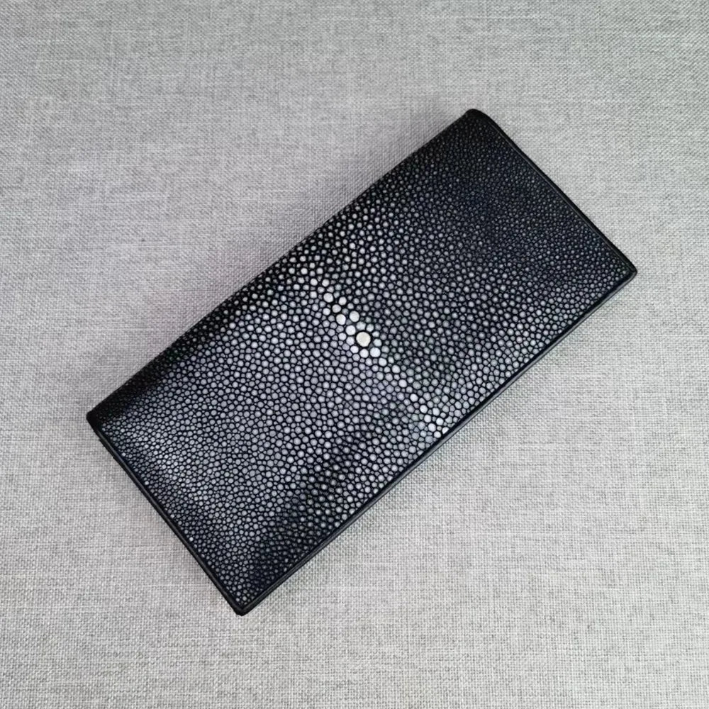 Genuine Stingray Leather Bi-Fold Wallet for Men