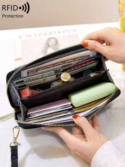 RFID Touchscreen Phone Wallet for Women – Large Capacity Crossbody Clutch