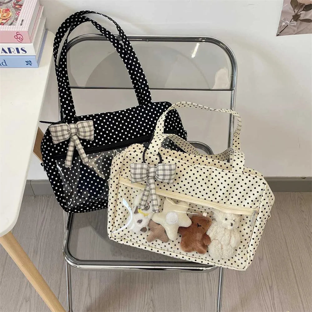 Polka Dot Ita Bag – Y2K Transparent Window Shoulder Bag
