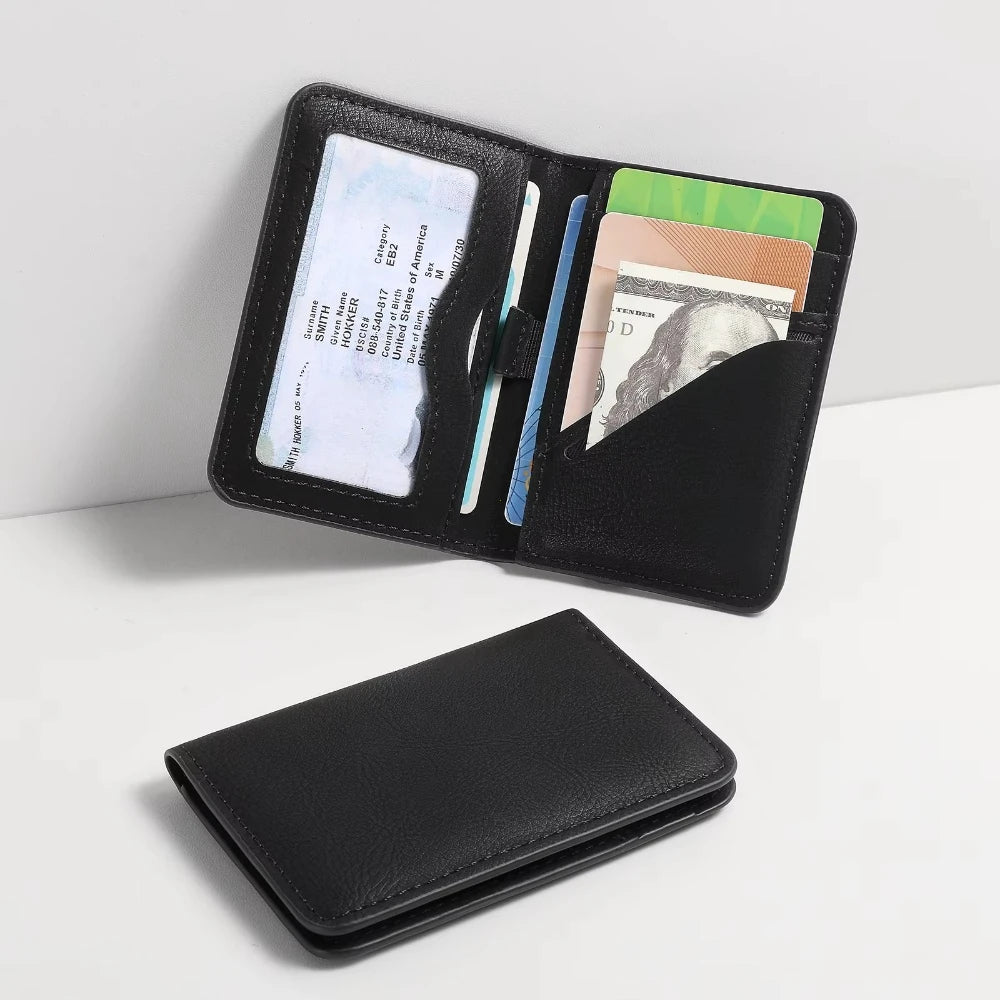 RFID Blocking Slim Leather Wallet for Men – Minimalist Front Pocket Card Holder