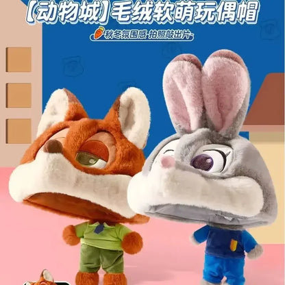 Zootopia Plush Character Hat with Mini Doll – Judy, Nick & More