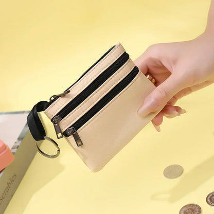 Canvas Mini Coin Purse – Zipper Pouch for Keys, Cards & Cash