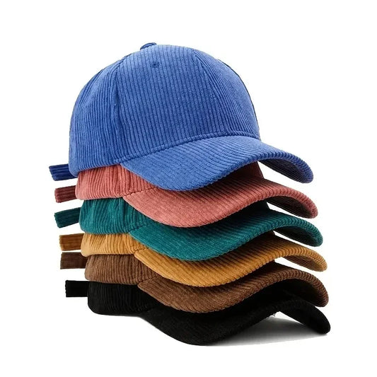 Corduroy Baseball Cap – 100% Cotton Vintage Unisex Hat