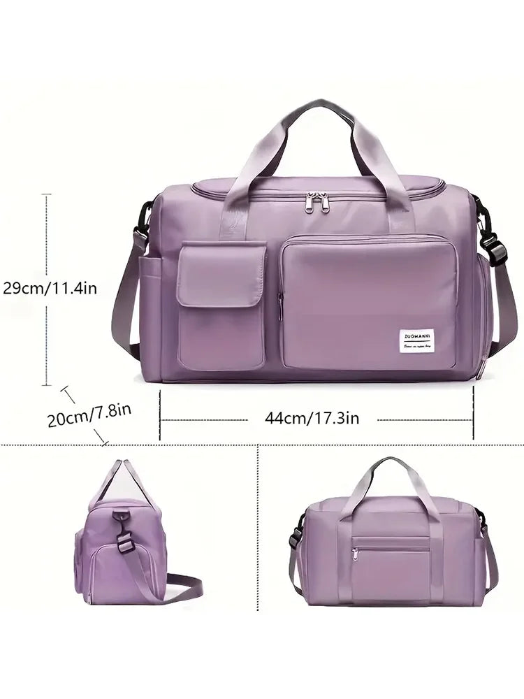 Large Capacity Weekender Duffle Bag with Shoe Compartment