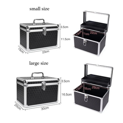 Professional Makeup Case with Mirror – Aluminum Alloy Cosmetic Organizer