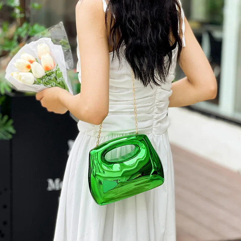 Moods Branded Women Evening Clutch Bags Luxury Designer Purses Handbags Acrylic Chain Shoulder Bag