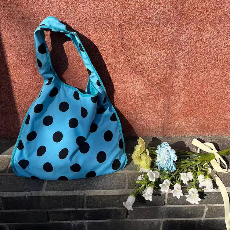 Polka Dot Large Shoulder Bag for Women – Multi-Way Carry