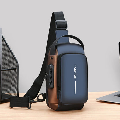 Anti-Theft Chest Bag for Men – USB Charging Crossbody Sling