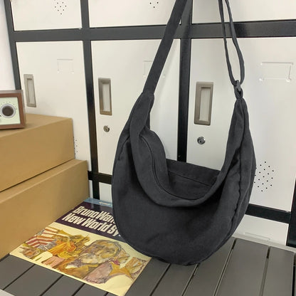 Large Canvas Crossbody Bag for Women – Casual Messenger Bag