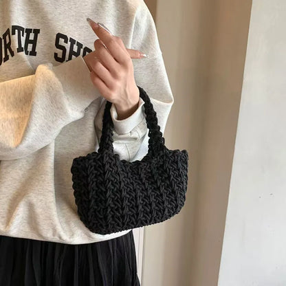 Hand-Woven Cotton Rope Bag – Women's Crochet Handbag