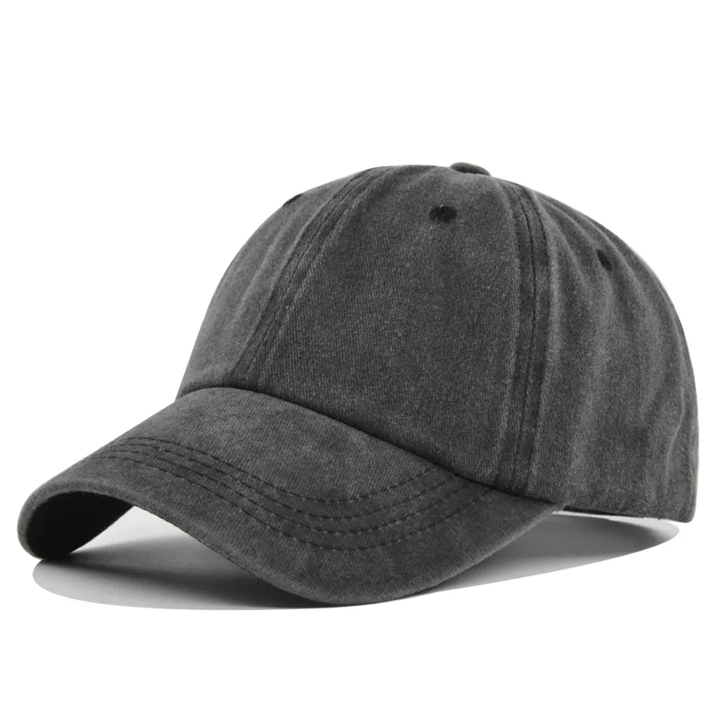 Solid Color Washed Cotton Baseball Cap – Unisex Dad Hat