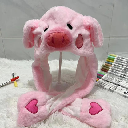 Cute Animal Ear Moving Plush Hat – Kids Cartoon Headband