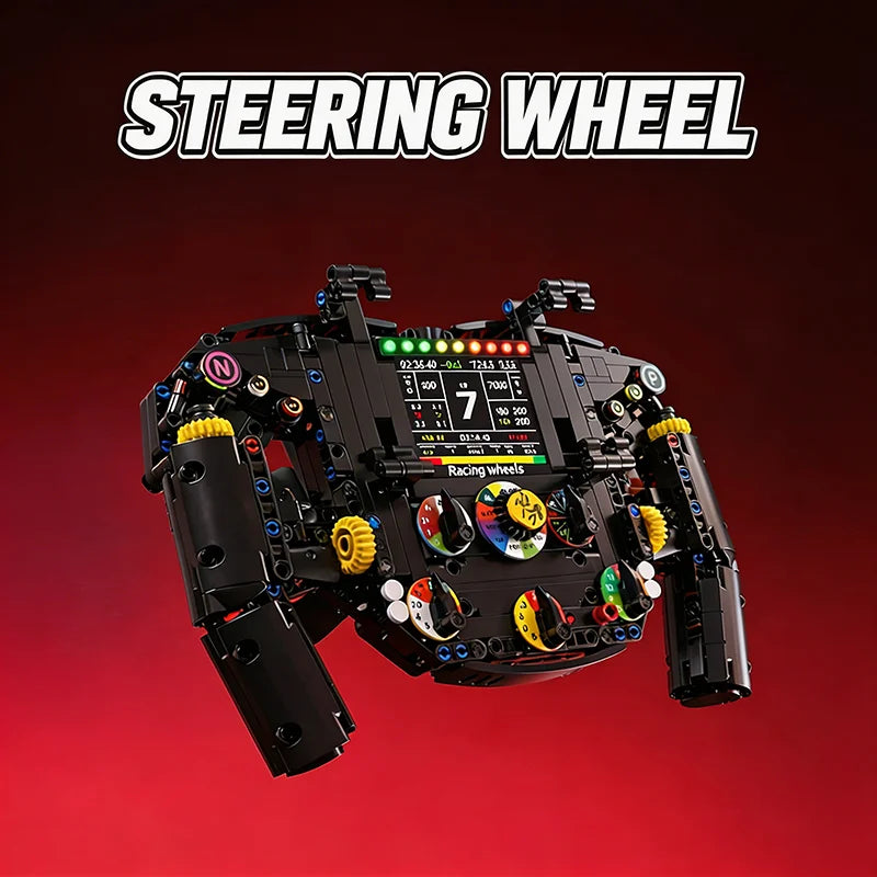 Formula Racing Steering Wheel Building Blocks Set – MOC Technic Model