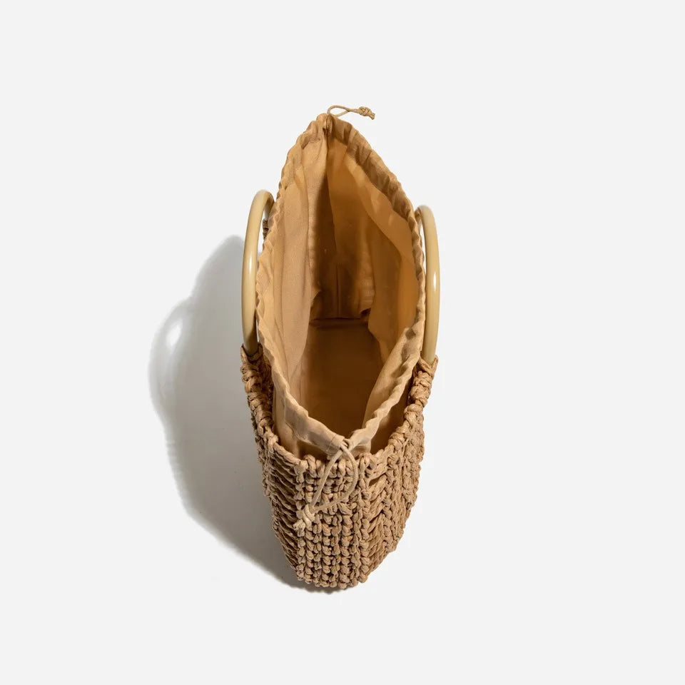 Rattan Woven Straw Bag for Women – Handmade Summer Crossbody Tote
