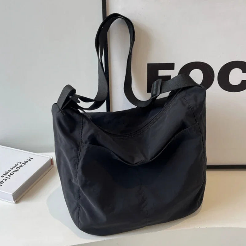 Nylon Shoulder Bag for Women – Casual Commuter Hobo Tote