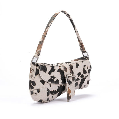 French Underarm Tote Bags Women S Brown Leopard Handbag Clutch Female Vintage Pu Leather Shoulder
