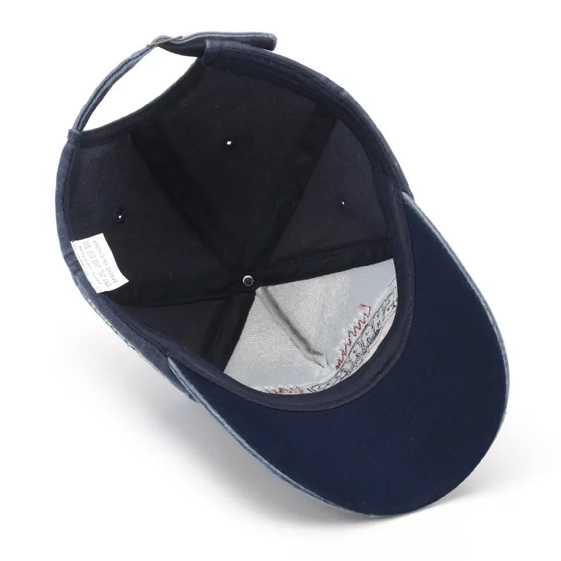Shark Embroidery Baseball Cap – Unisex Cotton Snapback Hat