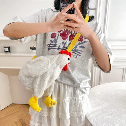 Cute Chicken Plush Crossbody Bag – Novelty Hen Purse