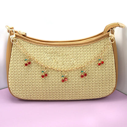 Cherry Crystal Bag Charm Chain – Rhinestone Handbag Accessory