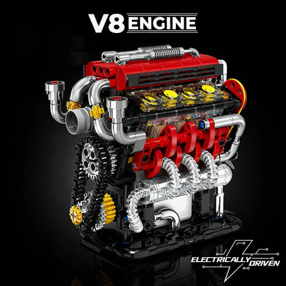V8 Engine Building Blocks Set – Motorized 538pcs Technical Toy