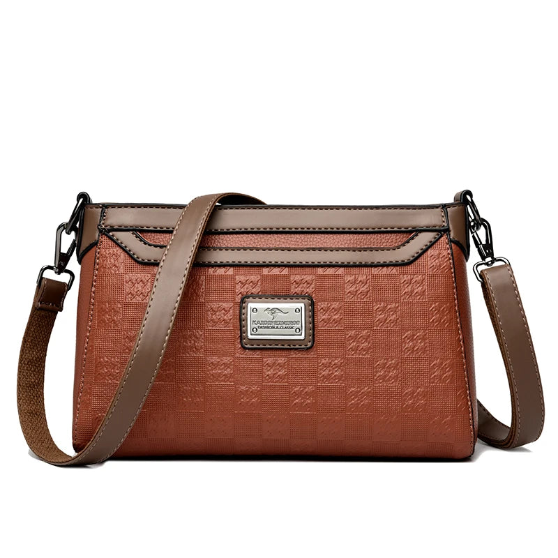Women's Plaid Leather Crossbody Shoulder Bag – Designer Handbag