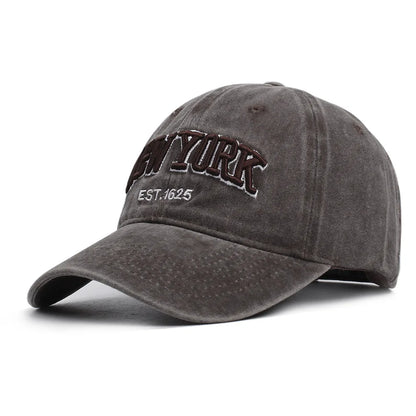 Retro Embroidered Baseball Cap – Washed Cotton Snapback Hat