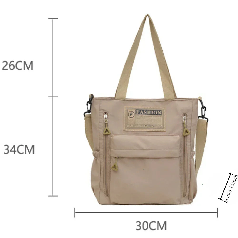 Nylon Shoulder Bag for Women – Multi-Pocket Tote & Crossbody