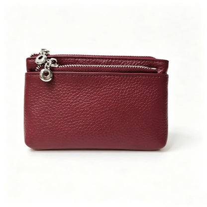 Genuine Leather Zipper Coin Purse for Women