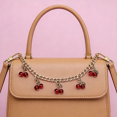 Zinc Alloy Cherry Pendant Bag Chain – Detachable Handbag Extension