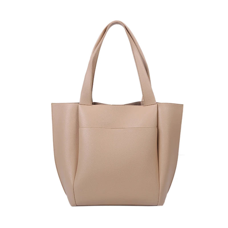 Large Capacity Soft Leather Tote Bag – Women's Shoulder Shopper