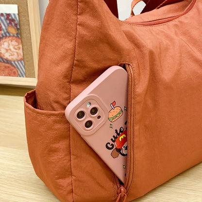 Nylon Crossbody Shoulder Bag for Women – Multi-Pocket Lightweight Tote