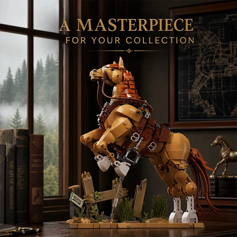 Horse Building Blocks Set – Wild Stallion MOC Animal Model