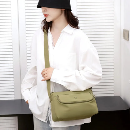 Waterproof Nylon Crossbody Bag – Lightweight Multi-Pocket Shoulder Bag