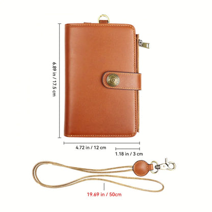 Leather Passport Holder Travel Document Wallet with Zipper