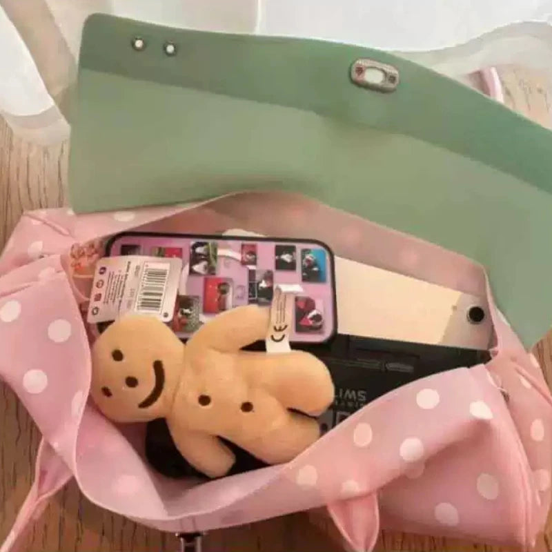 Polka Dot Colorblock Jelly Shoulder Bag for Women