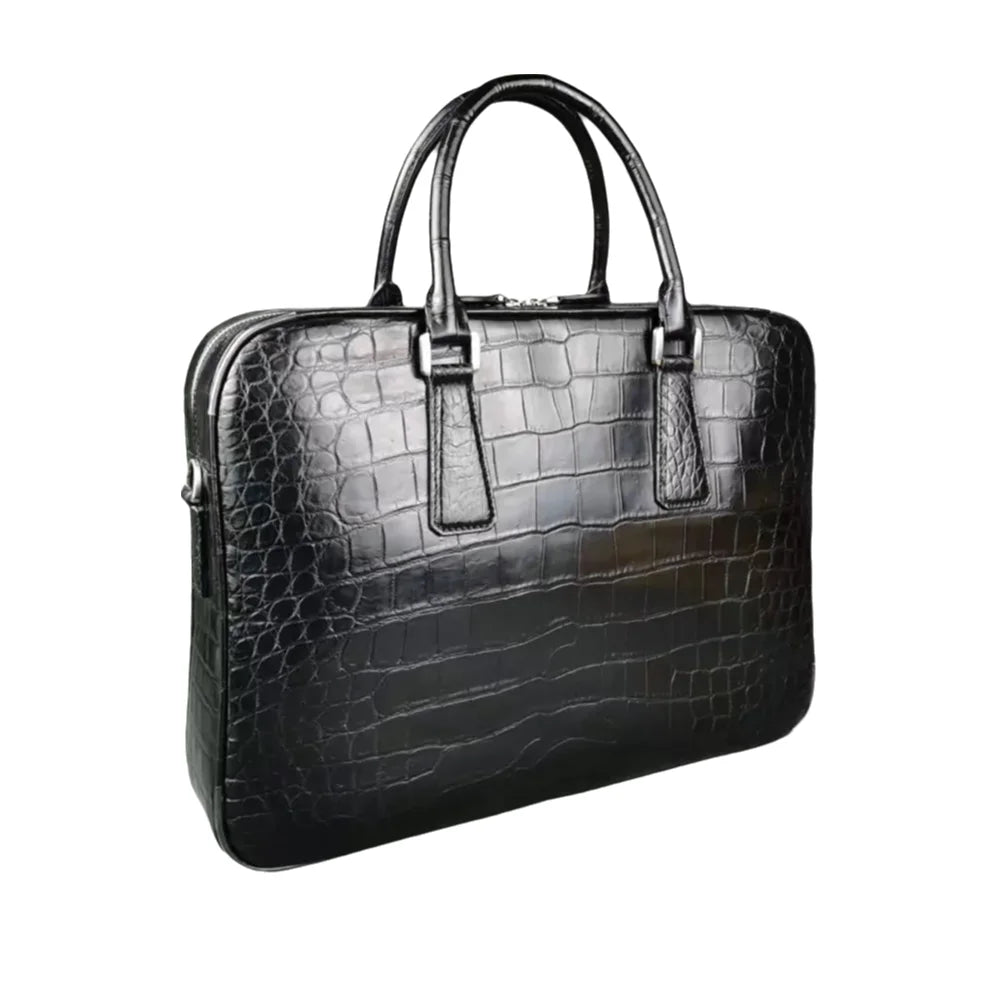 Crocodile Leather Men's Laptop Briefcase – Luxury Business Bag