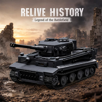 Tiger I Tank MOC Building Set – 1:28 Scale Military Bricks