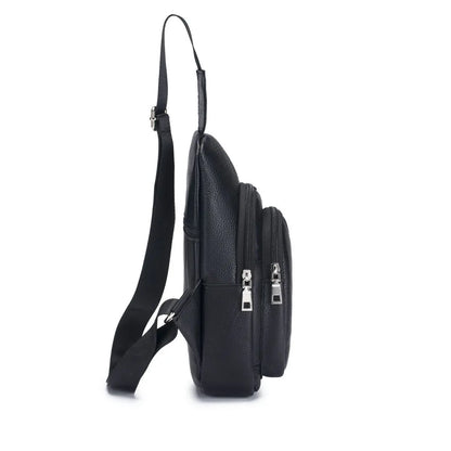 Genuine Leather Men's Sling Chest Bag – Crossbody Pack