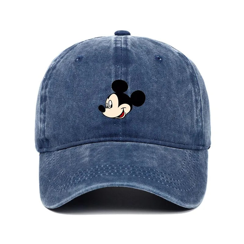 Cartoon Print Washed Baseball Cap – Unisex Vintage Snapback Hat
