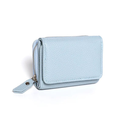 PU Leather Short Wallet for Women – Lychee Texture Multi-Card Organizer