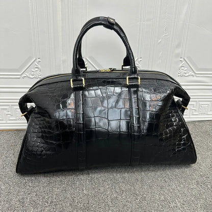 Crocodile Leather Duffle Bag – Luxury Unisex Weekend Travel Bag