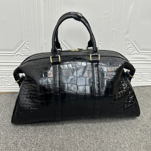 Crocodile Leather Duffle Bag – Luxury Unisex Weekend Travel Bag
