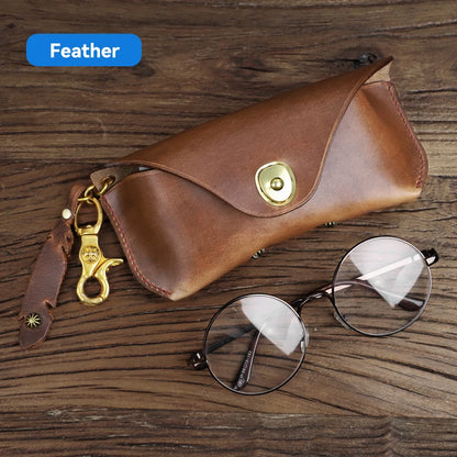 Handmade Genuine Leather Sunglasses Case for Men
