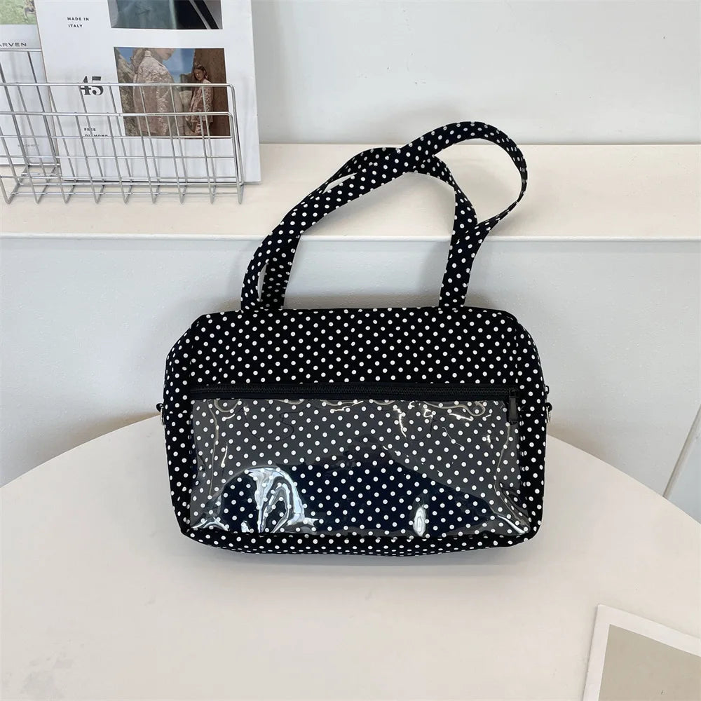 Polka Dot Ita Bag – Y2K Transparent Window Shoulder Bag
